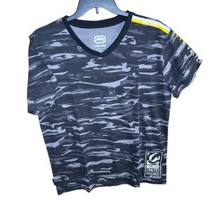 Eckō Unltd. Men's Black Camo V-Neck Graphic Cotton Blend T-Shirt NWT Sizes S-XL